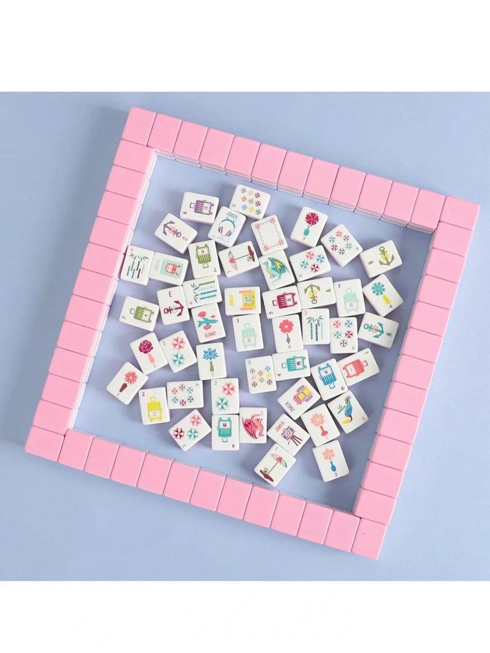 American Mahjong Tile Set - White Tiles with Multicolor Travel theme - Picture 6 of 9